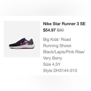 Nike Star Runner 3 SE brand new never been worn